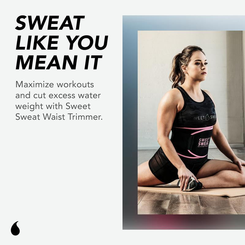 Sweet Sweat Waist Trimmer for Women and Mensweat Band Waist Trainer Belt for High Intensitytraining and Gym Workouts, 5 Adjustable Sizesblack/Pink